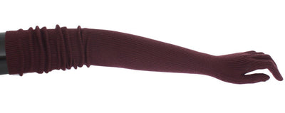Bordeaux Ribbed Cashmere Elbow Gloves