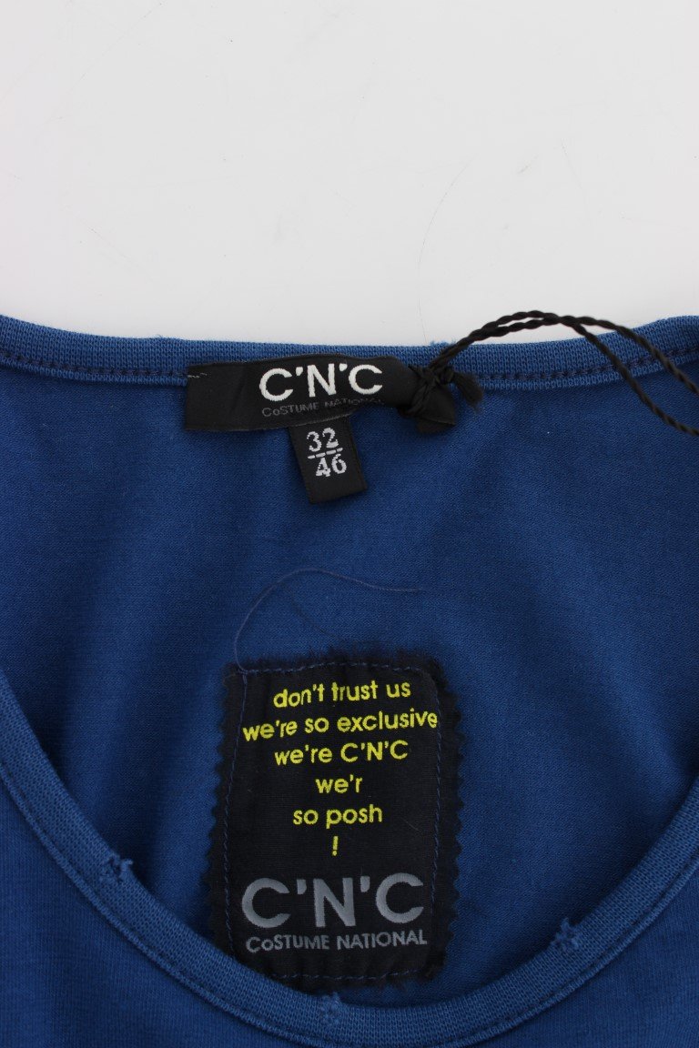 Blue Cotton Pullover Sweater
