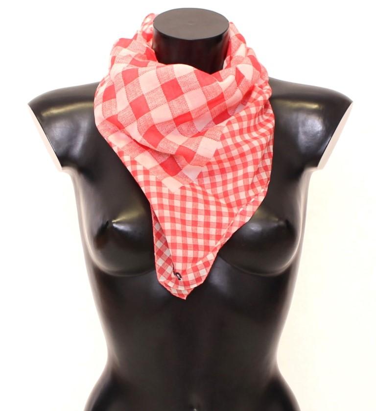 Red Checkered Cotton Scarf