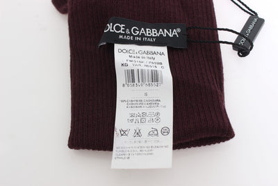 Bordeaux Ribbed Cashmere Elbow Gloves