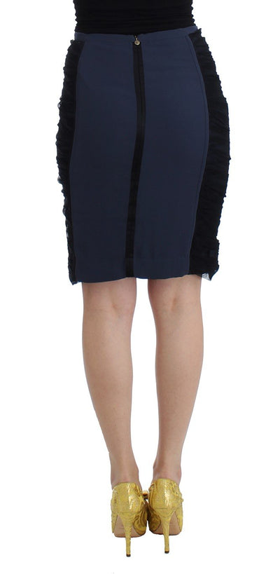 Blue pencil skirt