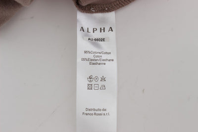 Beige Cotton Stretch Cardigan Sweater