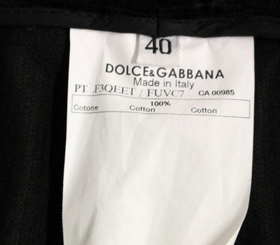 Black Corduroys Straight Logo Casual Pants