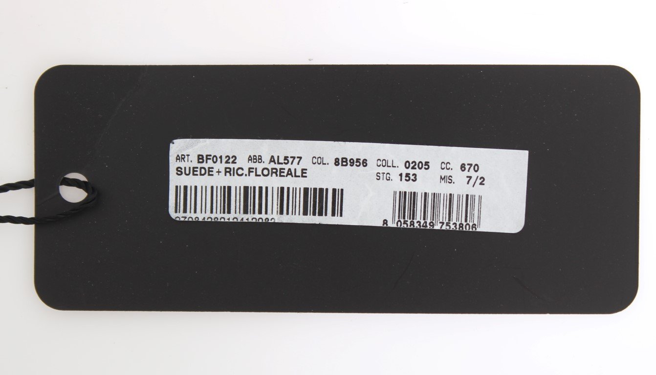 Black Suede Floral Ricamo Embroidered Gloves