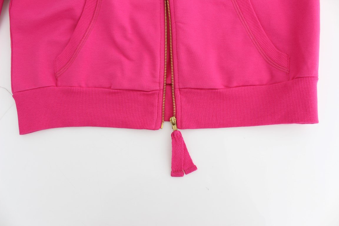 Pink zipup cotton sweater