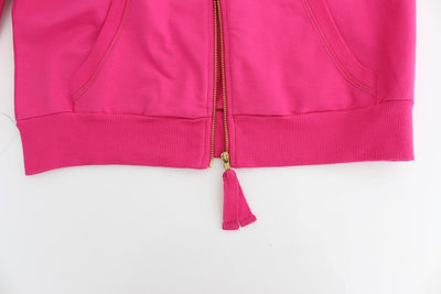 Pink zipup cotton sweater