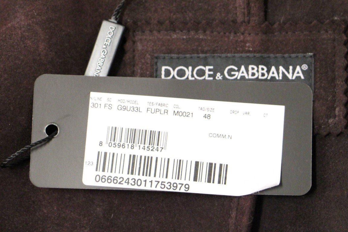 Runway Brown Shearling Leather Jacket Coat