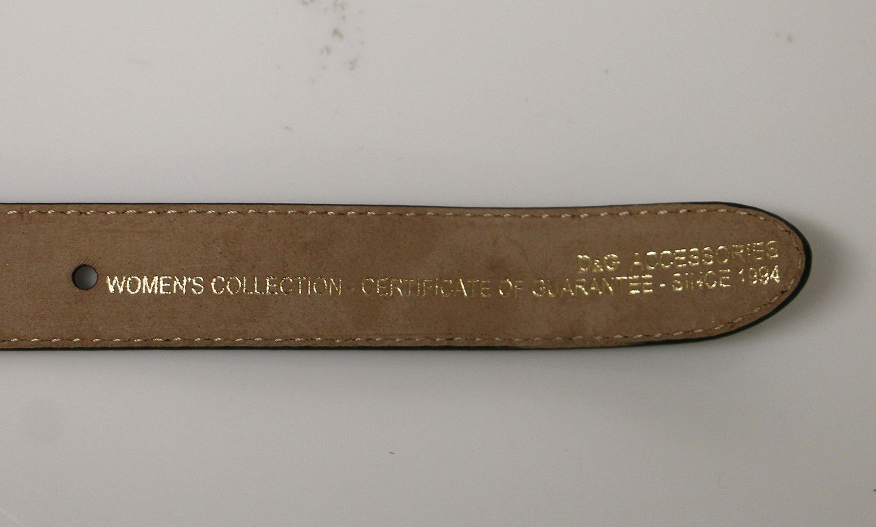 Green Leather Logo Belt