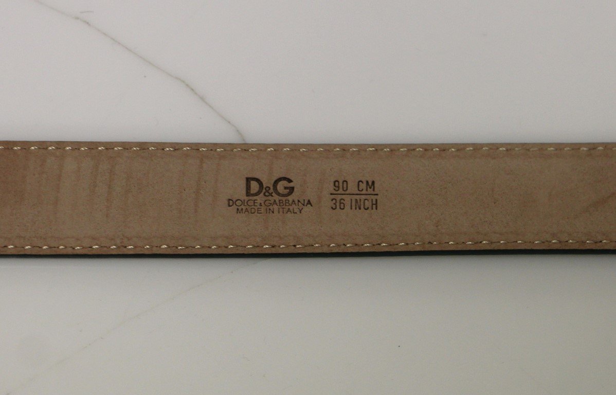 Green Leather Logo Belt
