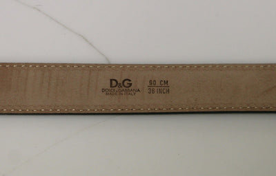 Green Leather Logo Belt