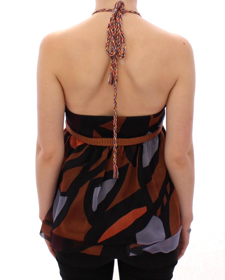 Multicolor printed silk top