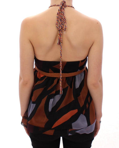 Multicolor printed silk top