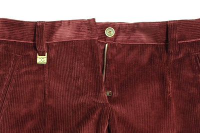 Red Bordeaux Corduroys Straight Casual Pants