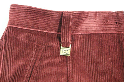 Red Bordeaux Corduroys Straight Casual Pants