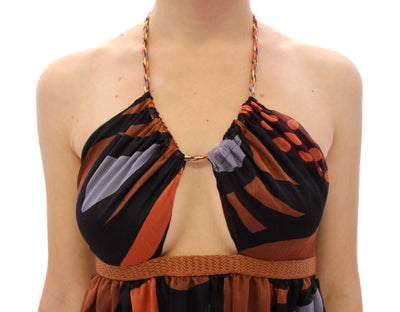 Multicolor printed silk top