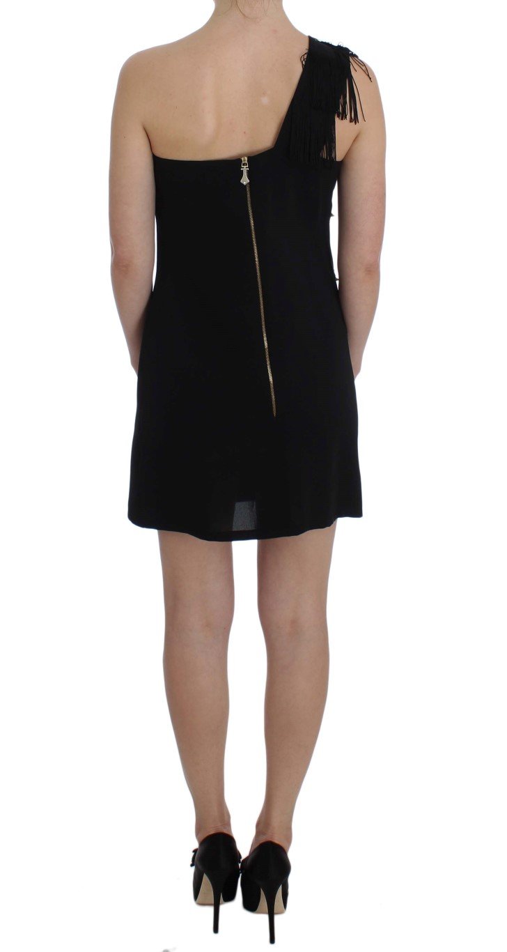 Black Wool Studded Mini Dress