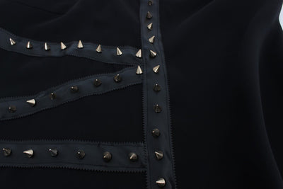 Black Wool Studded Mini Dress