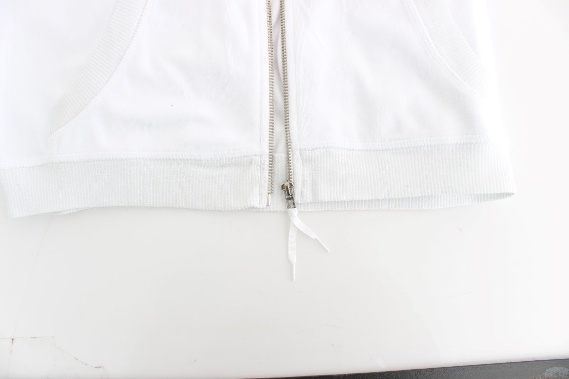 White zipup cotton sweater