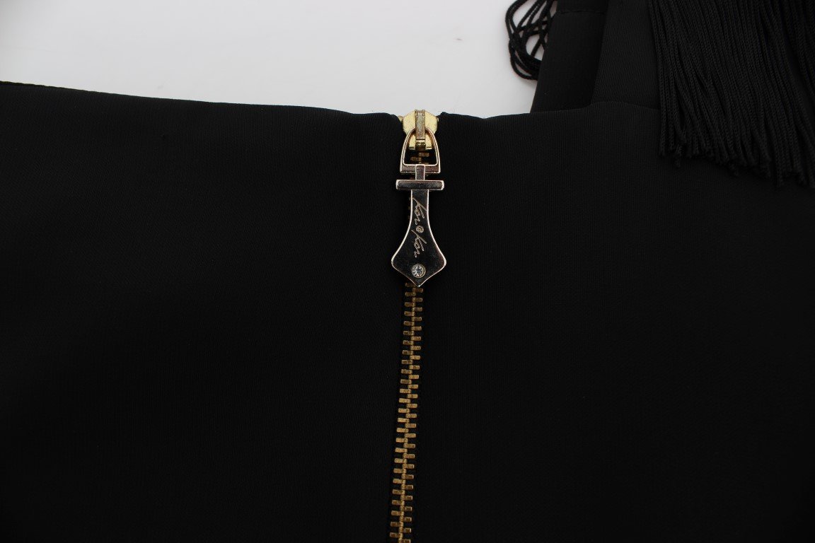 Black Wool Studded Mini Dress