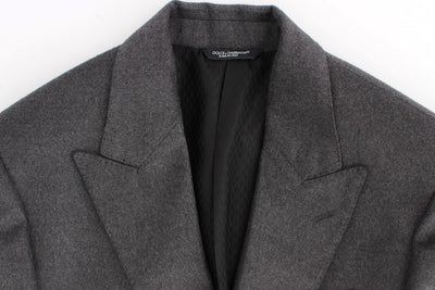 Gray silk two button blazer