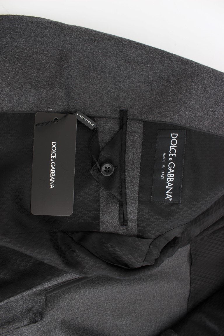 Gray silk two button blazer