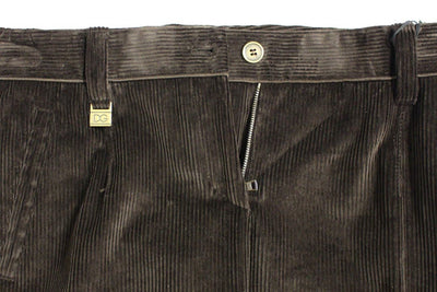 Brown Corduroys Boot Cut Logo Casual Pants