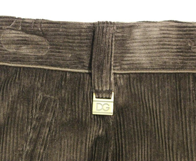 Brown Corduroys Boot Cut Logo Casual Pants
