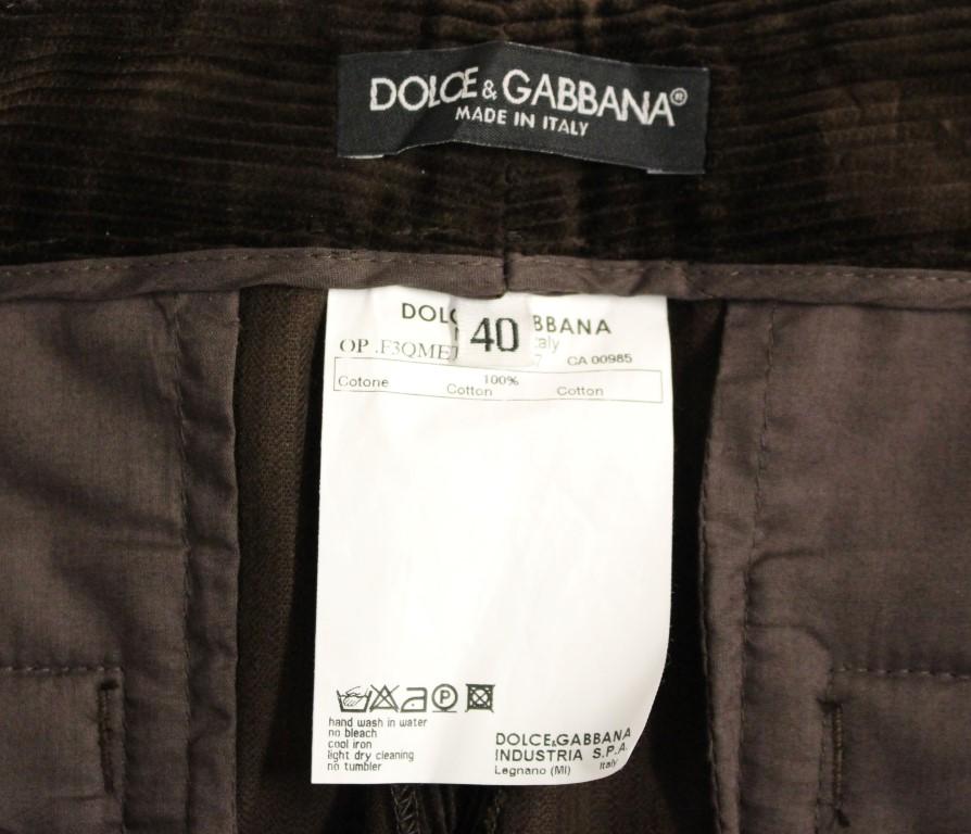 Brown Corduroys Boot Cut Logo Casual Pants