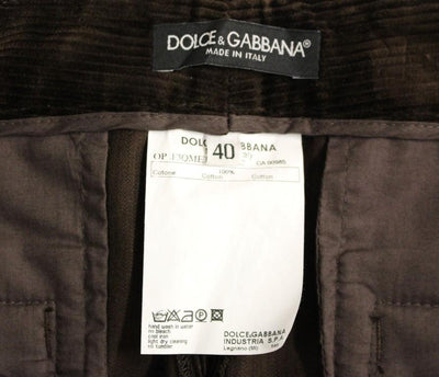Brown Corduroys Boot Cut Logo Casual Pants