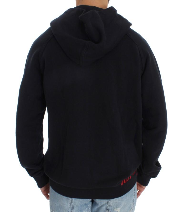 Blue Cotton Sport Gym Hooded Sweater