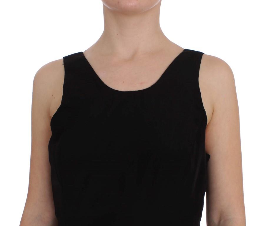 Black Polyester Above Knee Mini Dress