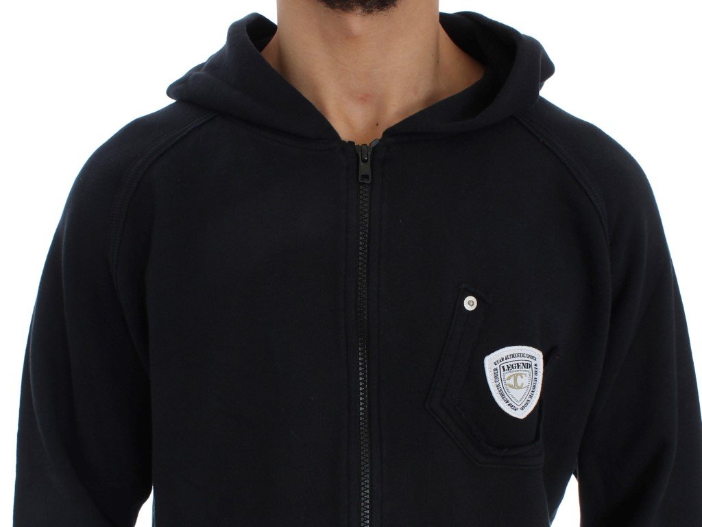 Blue Cotton Sport Gym Hooded Sweater