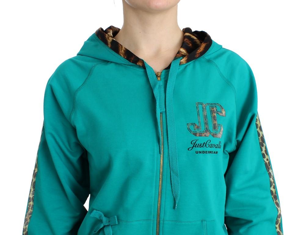 Green zipup cotton sweater