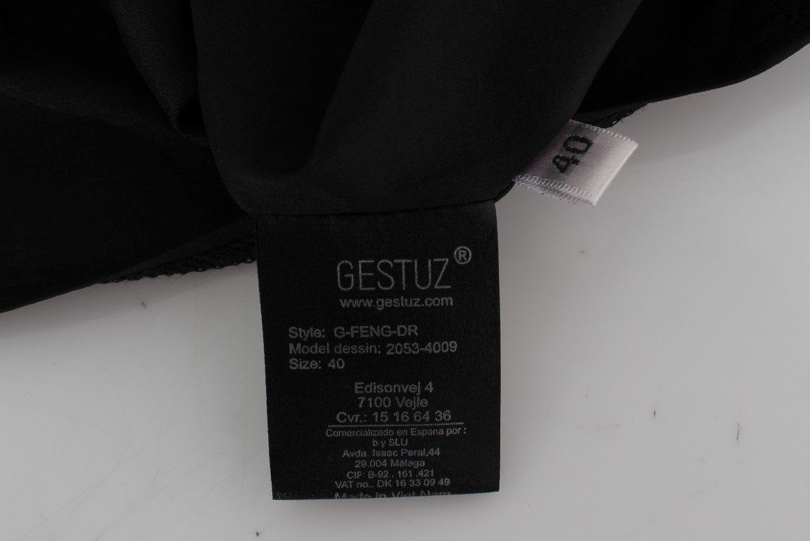 Black Polyester Above Knee Mini Dress