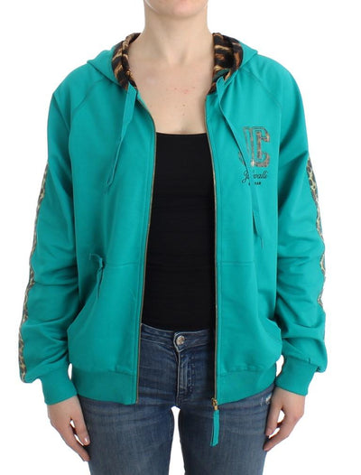 Green zipup cotton sweater