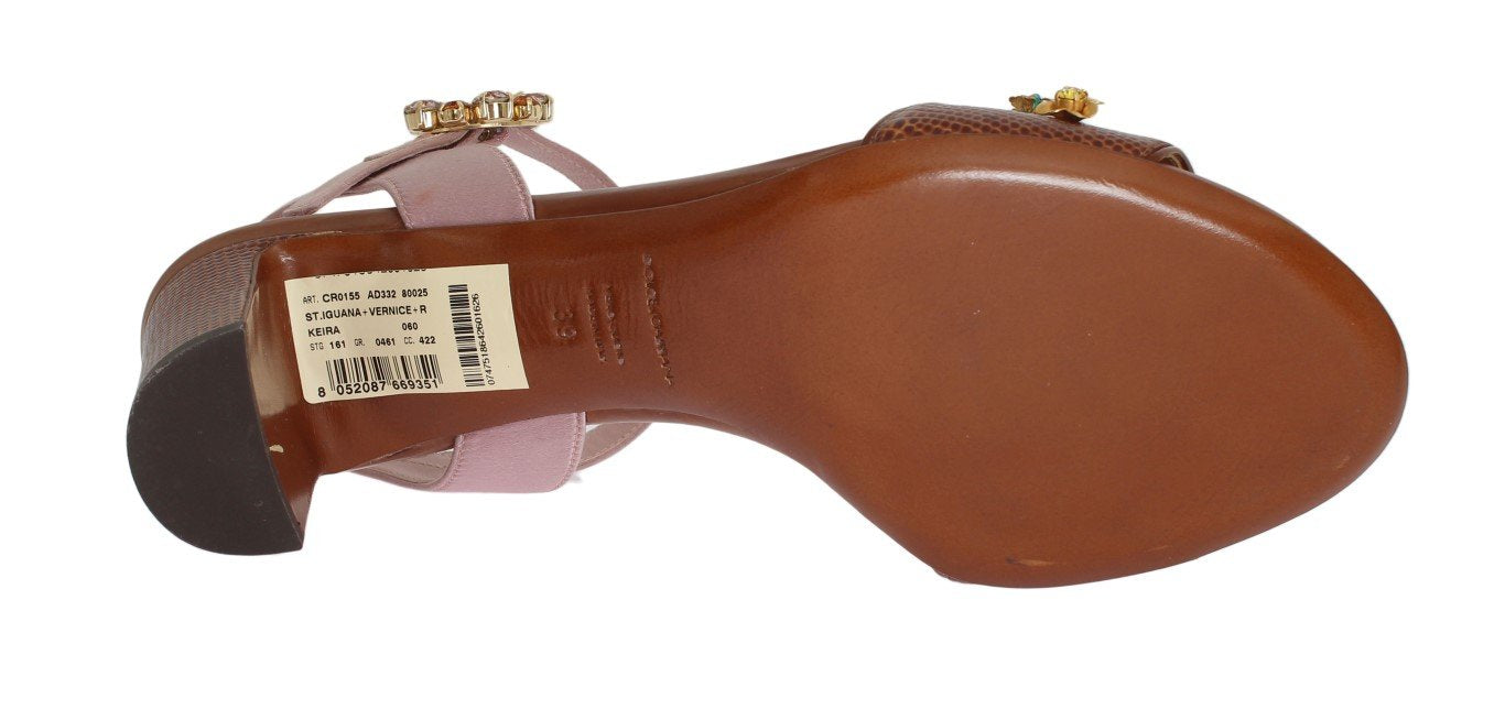 Multicolor Crystal Silk Leather Sandals