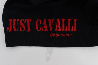 Blue Cotton Sport Gym Hooded Sweater