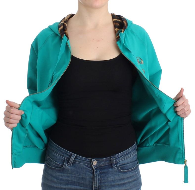 Green zipup cotton sweater