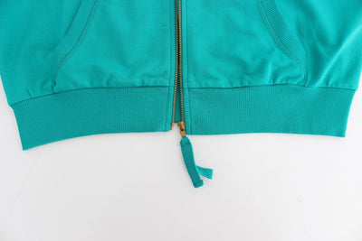 Green zipup cotton sweater
