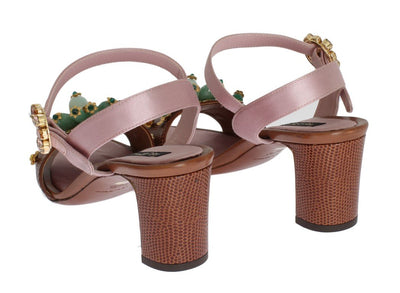 Multicolor Crystal Silk Leather Sandals
