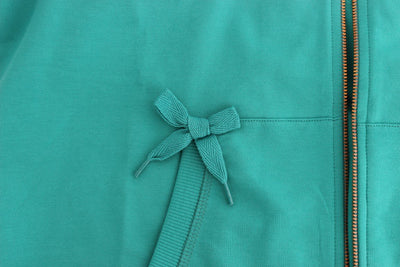 Green zipup cotton sweater
