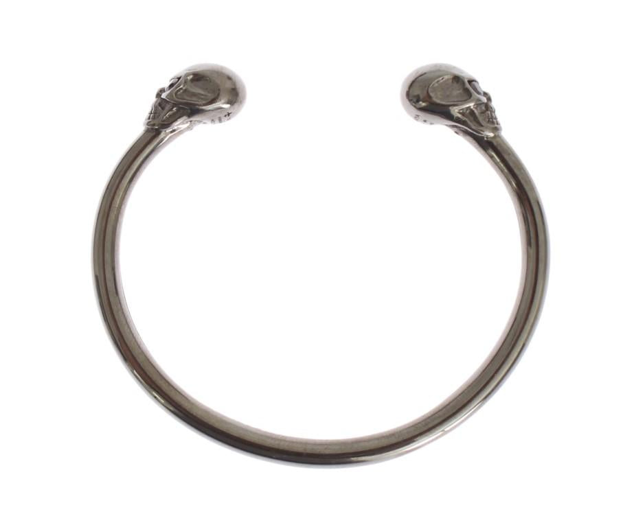 Gray Skull 925 Sterling Bangle Bracelet