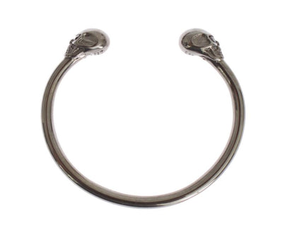 Gray Skull 925 Sterling Bangle Bracelet
