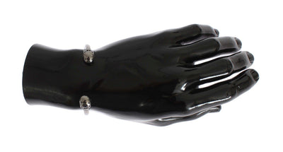 Gray Skull 925 Sterling Bangle Bracelet