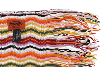 Multicolor zig zag pattern wool scarf