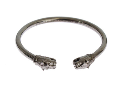 Gray Lion 925 Sterling Bangle Bracelet