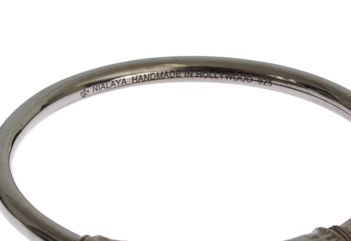 Gray Lion 925 Sterling Bangle Bracelet