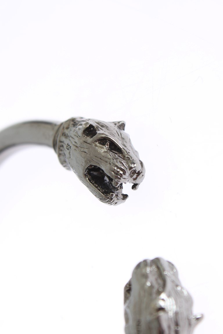 Gray Lion 925 Sterling Bangle Bracelet