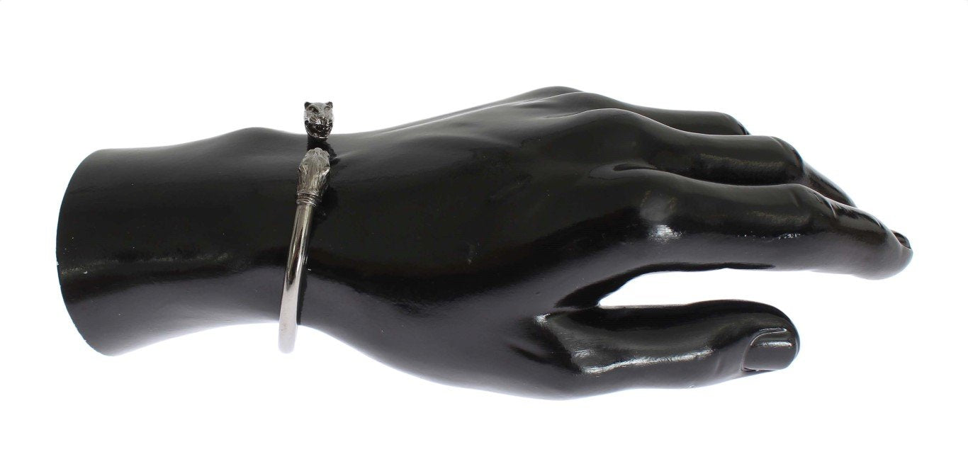 Gray Lion 925 Sterling Bangle Bracelet