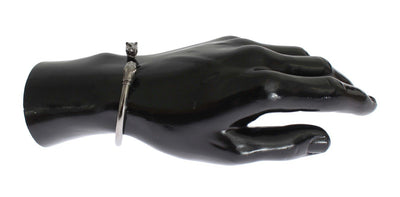 Gray Lion 925 Sterling Bangle Bracelet